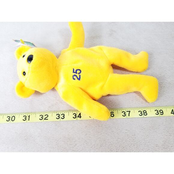 Bamm Beanos Jim Edmonds 25 Yellow Stuffed Animal 1998 Plush Toy 9" Vintage - Picture 9 of 9